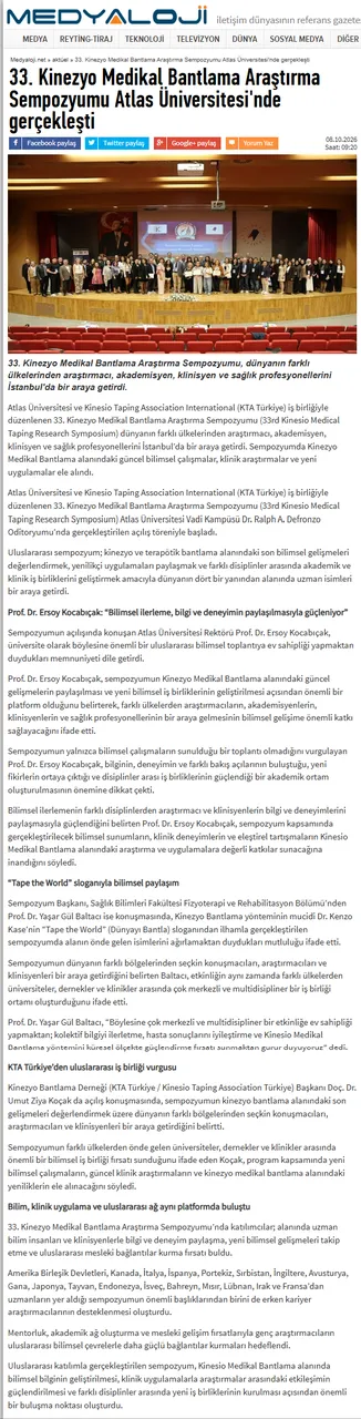 33. Kinezyo Medikal Bantlama Araştırma Sempozyumu Atlas Üniversitesi’nde gerçekleşti