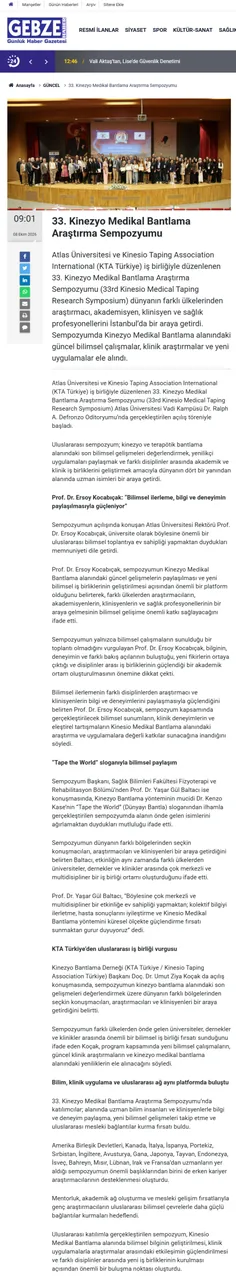 33. Kinezyo Medikal Bantlama Araştırma Sempozyumu Atlas Üniversitesi’nde gerçekleşti