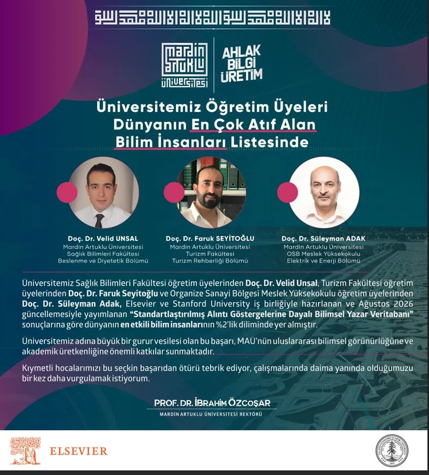 Maü’den uluslararası akademik başarı: Üç akademisyen dünyanın En etkili %2 bilim insanı arasında