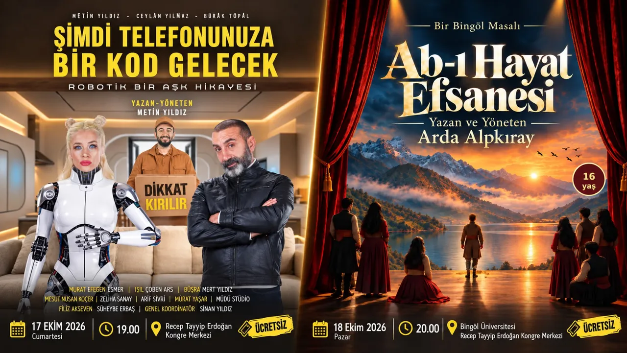 Bingöl’de Tiyatro Şöleni: İki oyun, iki gün, ücretsiz