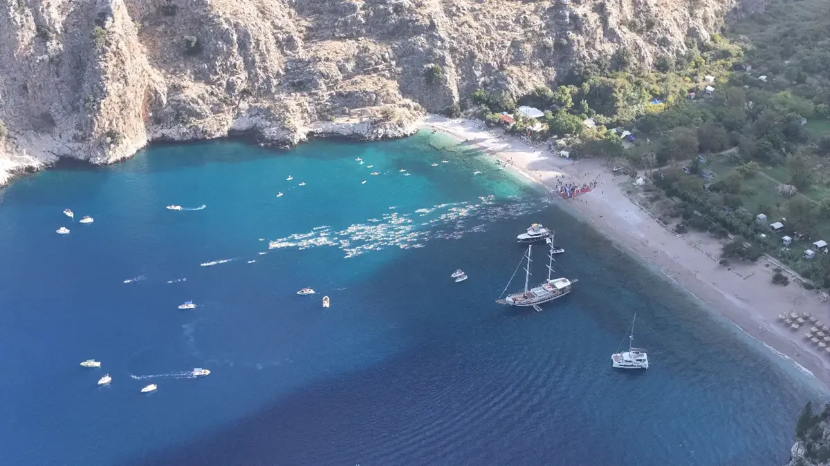 7. Uluslararası Fethiye Spor Festivali Ölüdeniz Açık Su yüzme yarışmaları tamamlandı