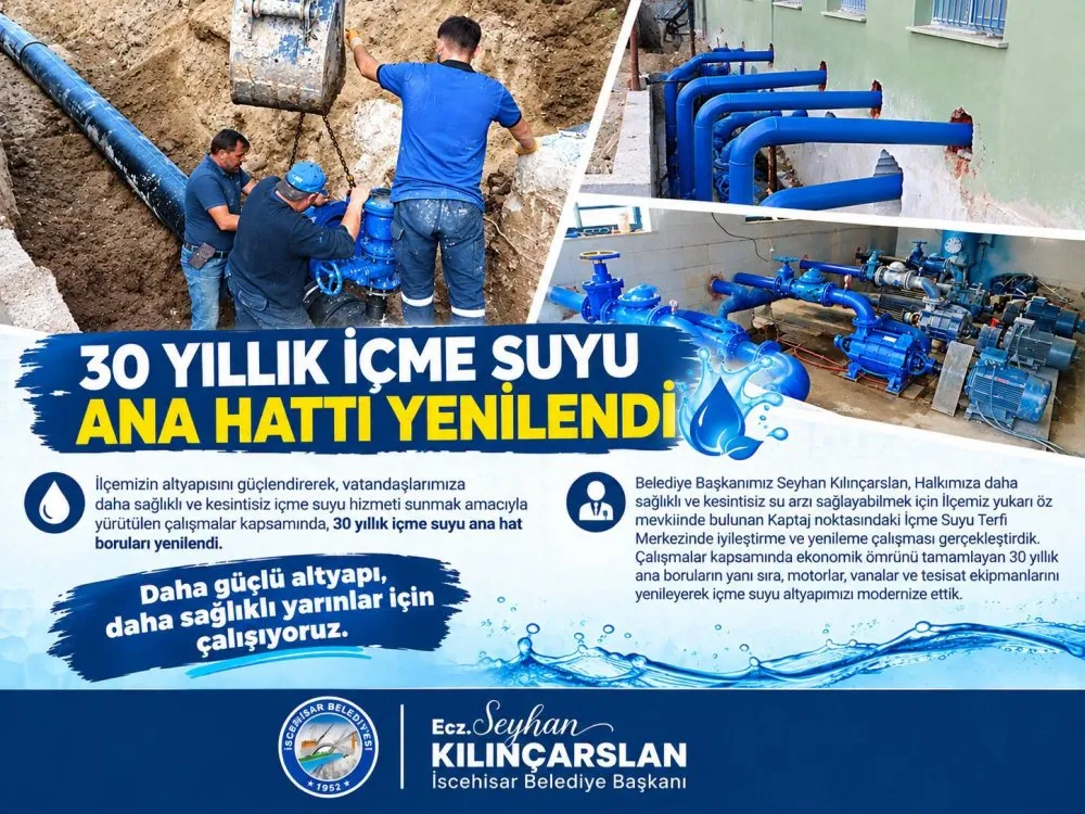 30 Yıllık içme suyu ana hattı yenilendi