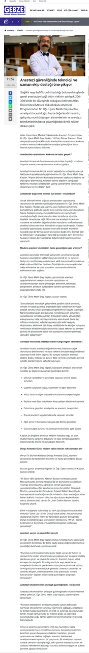 Melih Eray Kaplan: Anestezi güvenliğinde teknoloji ve uzman ekip desteği öne çıkıyor