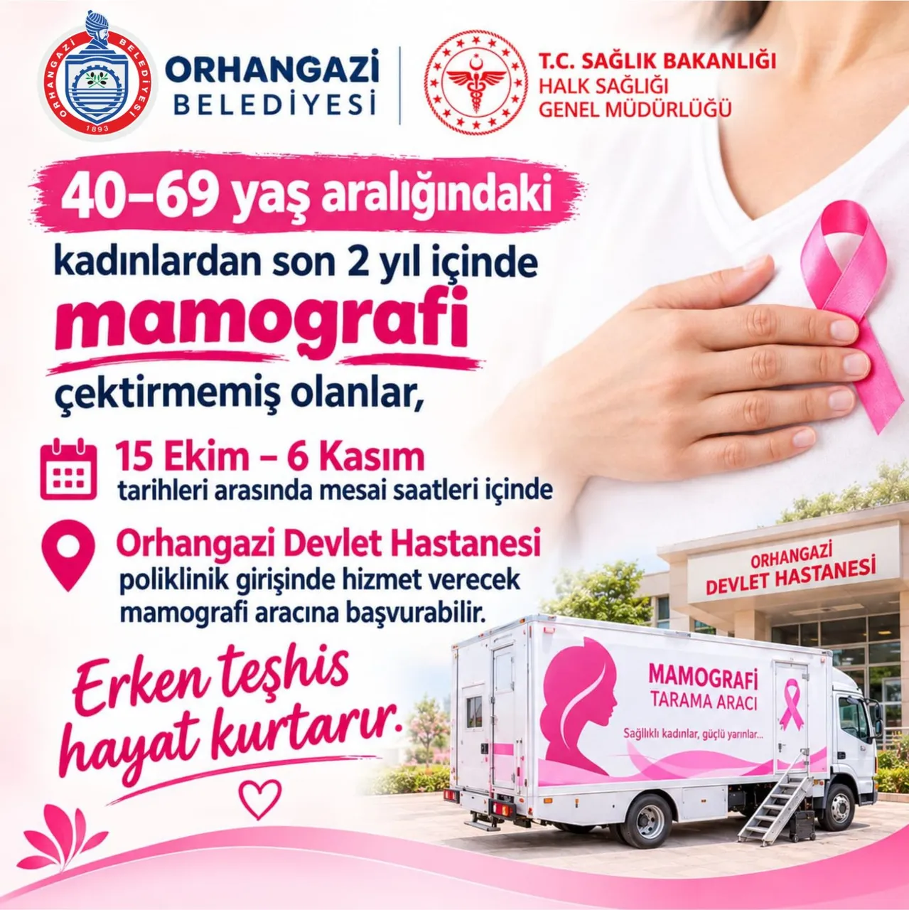 Orhangazi Belediyesi’nden kadınlara ücretsiz mamografi taraması