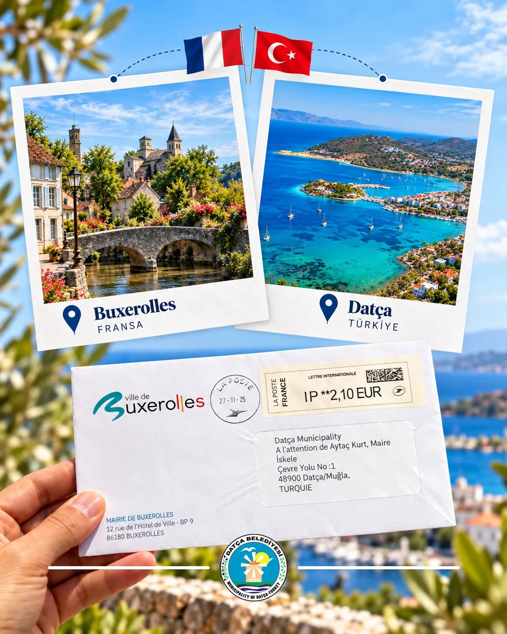Datça ile Buxerolles arasındaki kardeş kent ilişkisi resmiyet kazandı