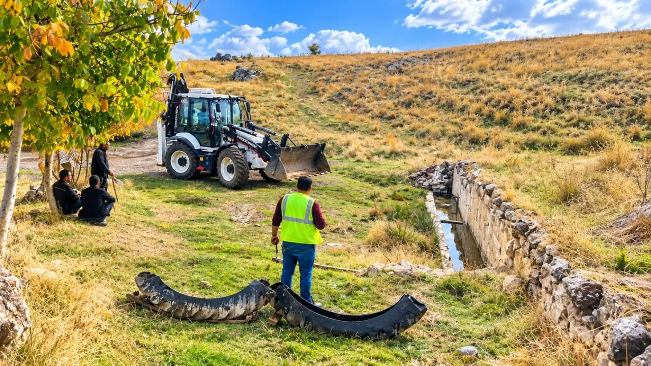 Elmadağ’da kırsal mahalle çeşmelerinde bakım ve onarım çalışmaları sürüyor