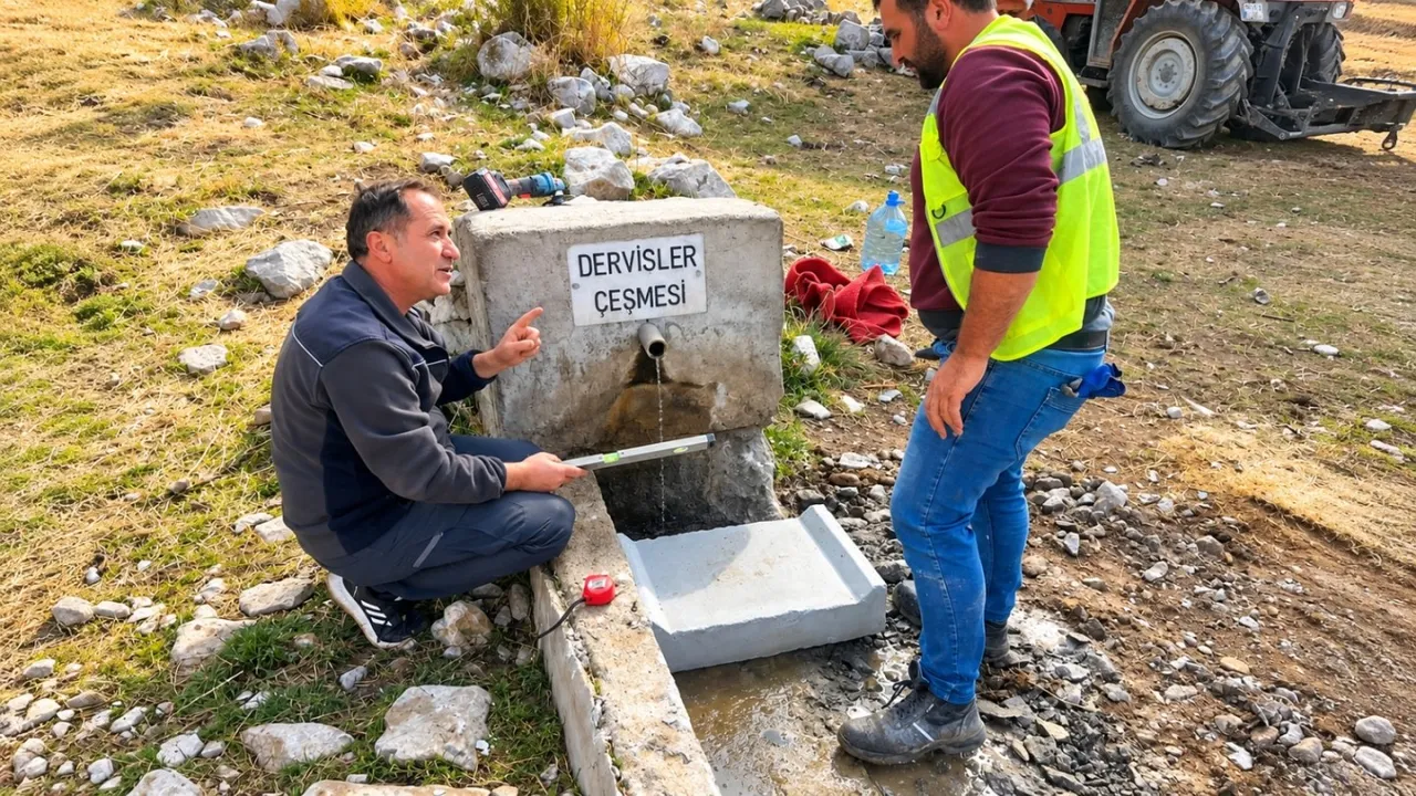 Elmadağ’da kırsal mahalle çeşmelerinde bakım ve onarım çalışmaları sürüyor