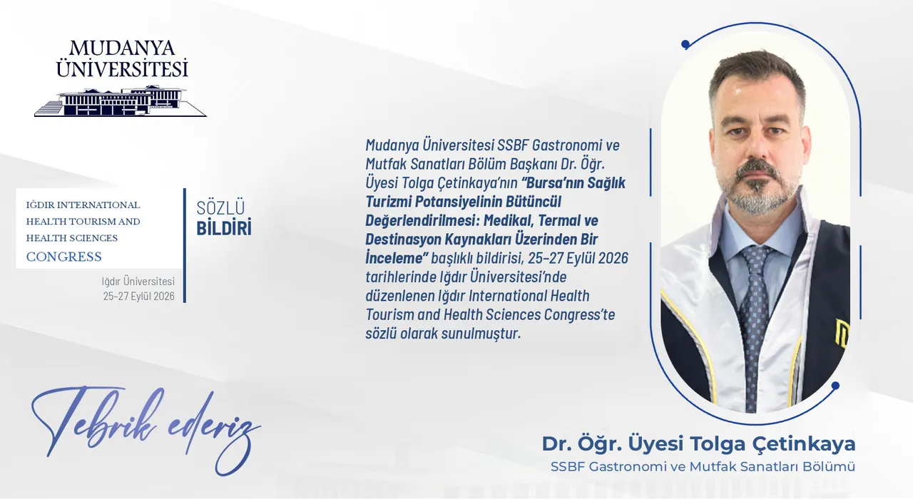 Tolga Çetinkaya, Bursa’nın sağlık turizmi potansiyelini uluslararası kongrede sundu