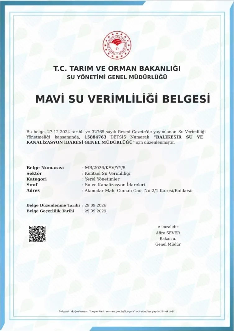 Ahmet Akın’ın Sürdürülebilir Su yönetimi vizyonu belgelendi