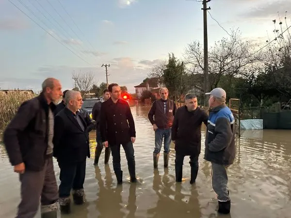 Akçakamış Mahallesi’nde taşkın sonrası inceleme