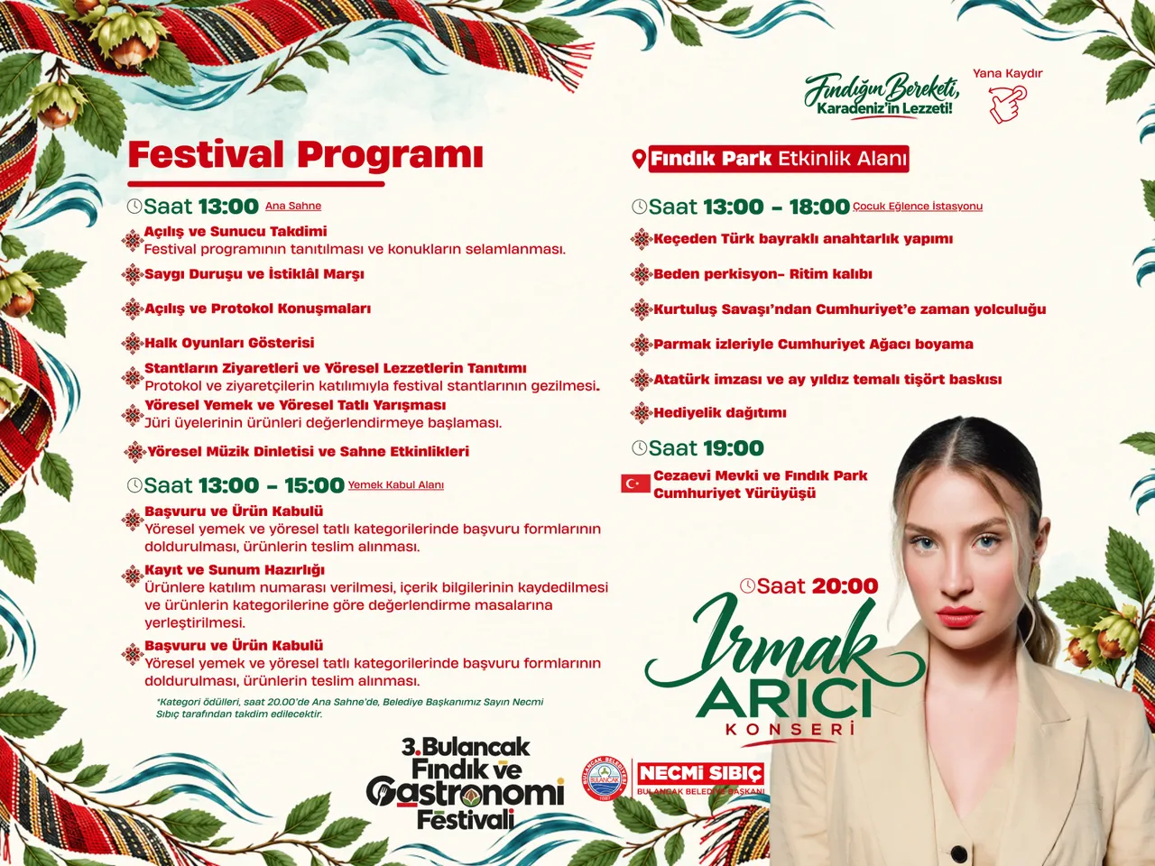 Bulancak’ta Cumhuriyet Coşkusu Fındık ve Gastronomi Festivali ile taçlanacak