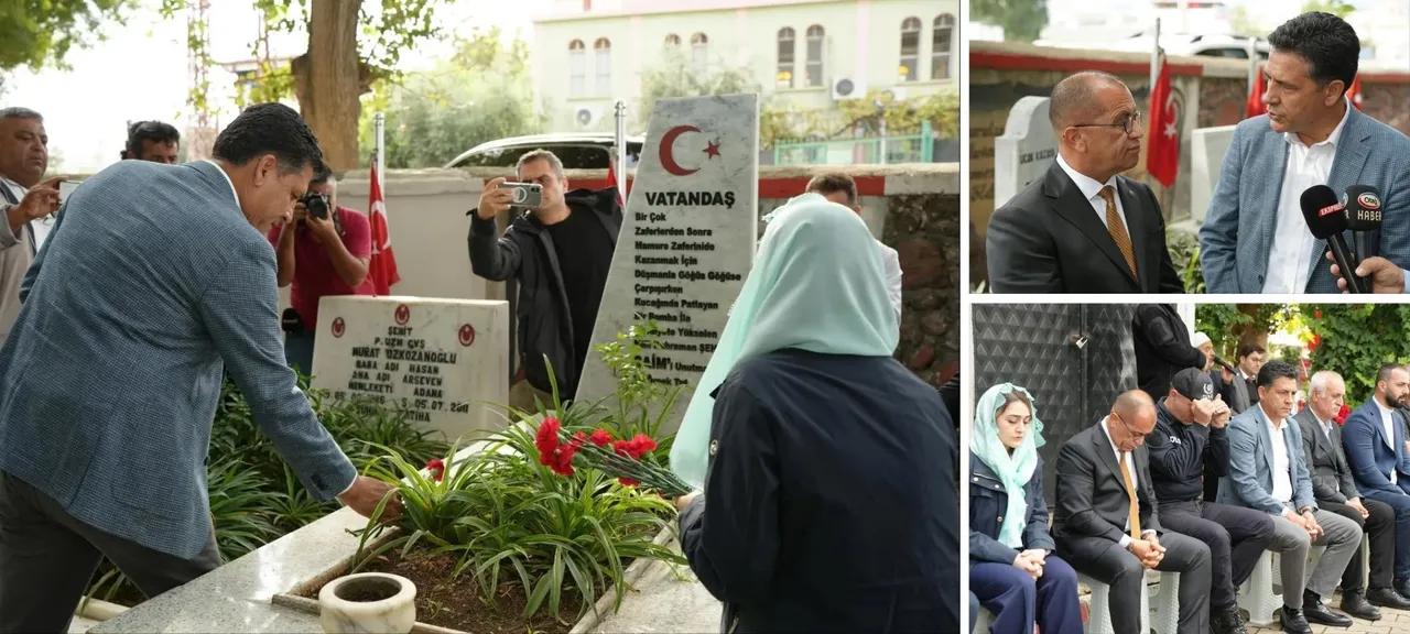 Kozan Belediyesi, şehit Kaymakam Saimbey'i kabri başında andı