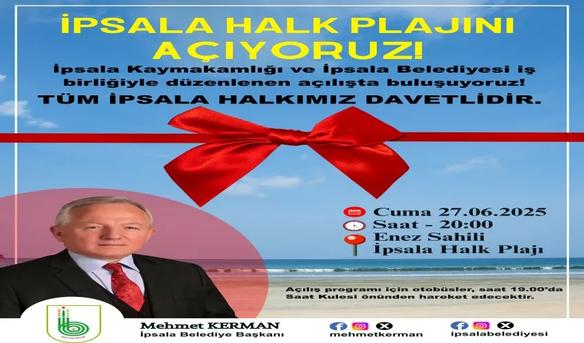 İpsala Halk plajı açılıyor
