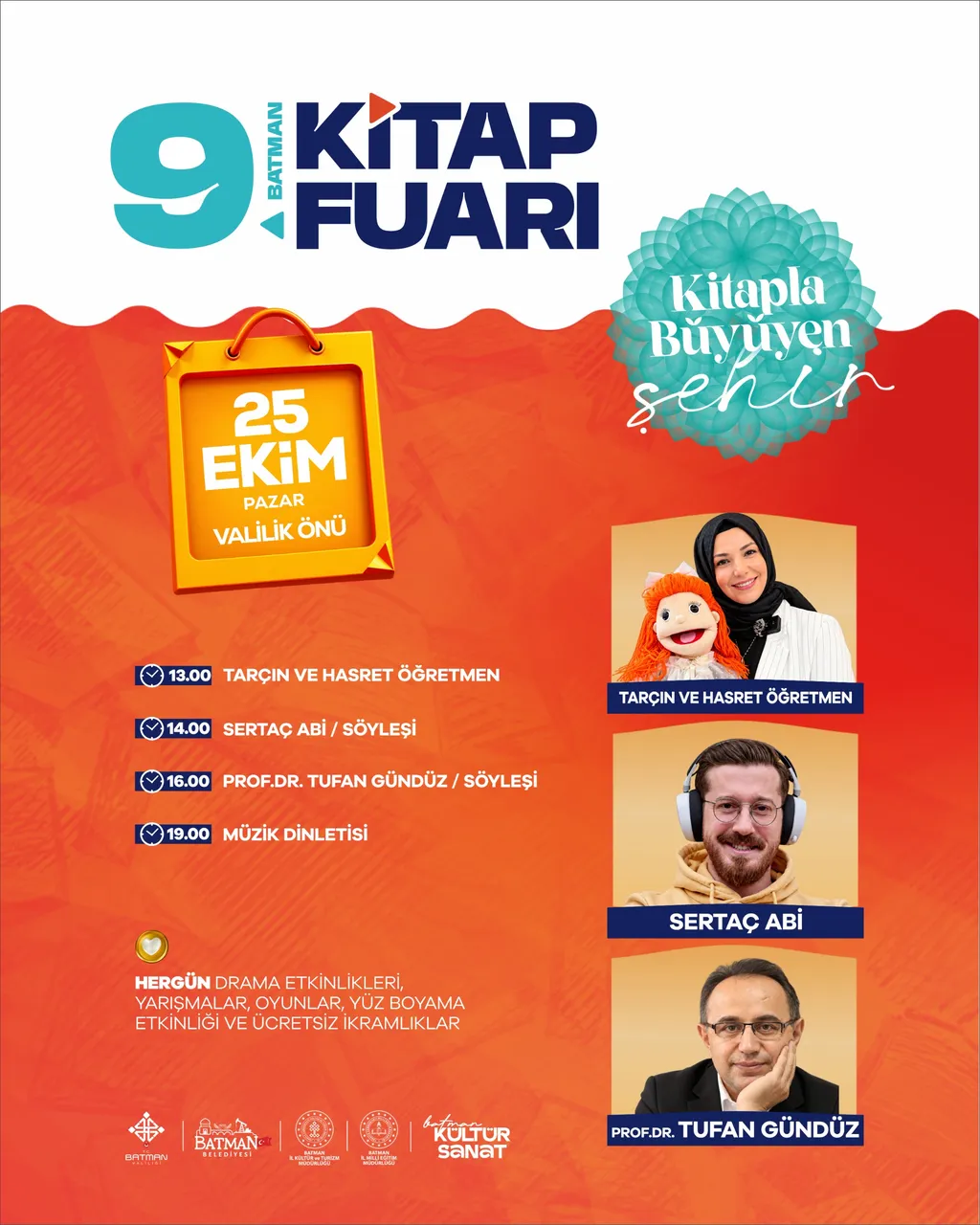Batman 9. Kitap Fuarı gün gün etkinlik takvimi