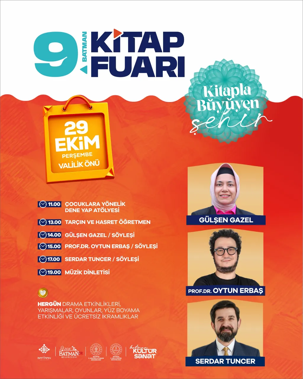 Batman 9. Kitap Fuarı gün gün etkinlik takvimi