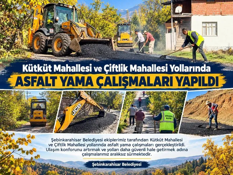 Kütküt ve Çiftlik mahallelerinde asfalt yama çalışmaları yapıldı