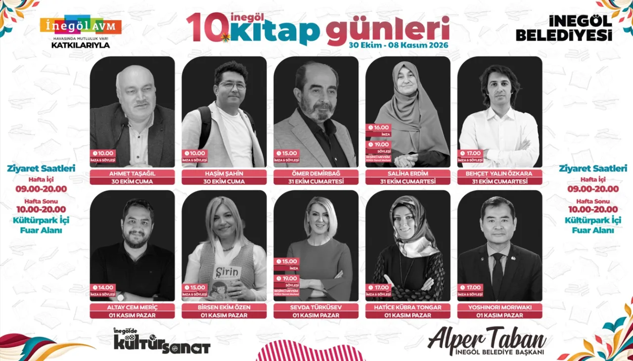 İnegöl Belediyesi 10. Kitap Günleri’nin yazar kadrosu belli oldu