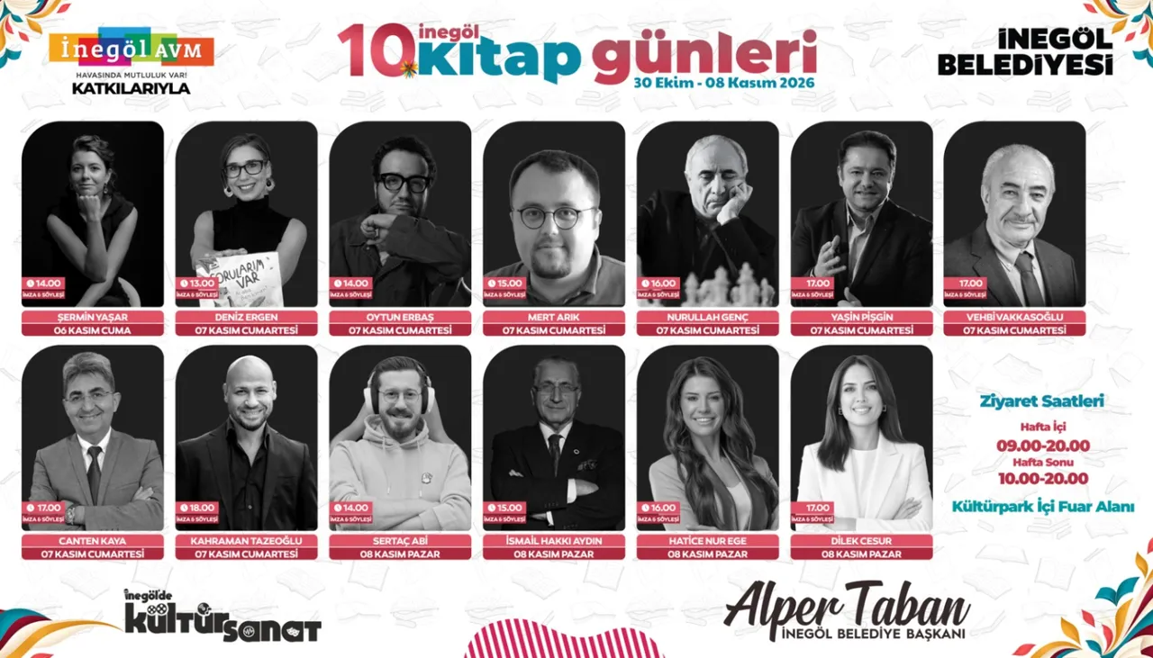 İnegöl Belediyesi 10. Kitap Günleri’nin yazar kadrosu belli oldu