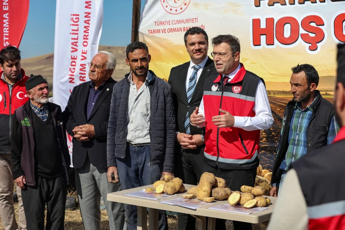 Niğde Valisi Nedim Akmeşe Çiftlik ilçesinde yerli ve Milli patates hasadına katıldı