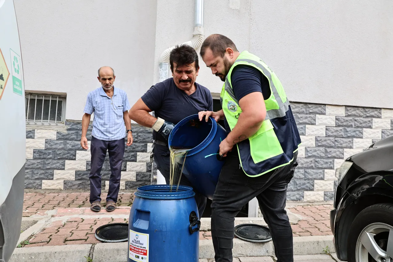 Talas'ta atık yağlar toplanıyor çevre korunuyor