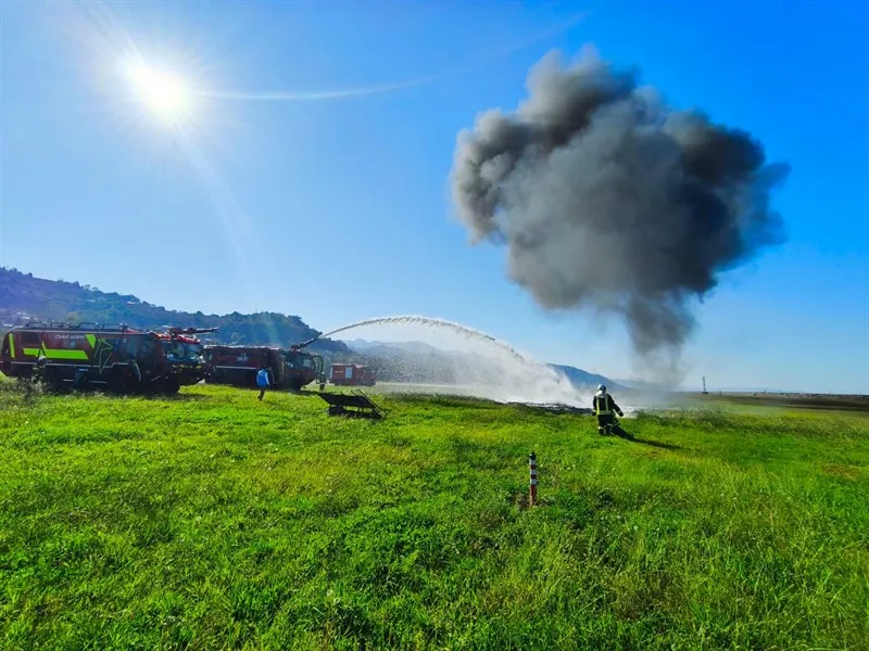 Ordu-Giresun havalimanında acil durum ve ateşli yangın tatbikatı yapıldı