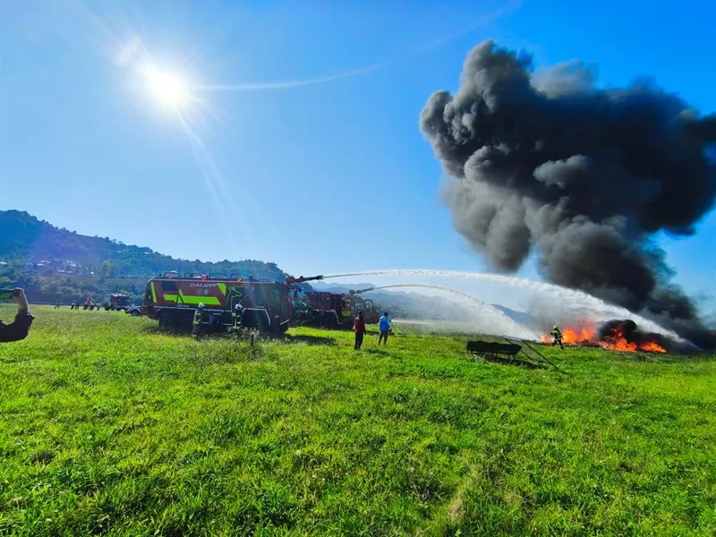 Ordu-Giresun havalimanında acil durum ve ateşli yangın tatbikatı yapıldı