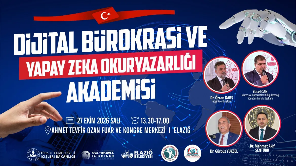 Elazığ Belediyesi’nin ev sahipliğinde “Dijital Bürokrasi ve Yapay Zeka Okuryazarlığı Akademisi” düzenlenecek