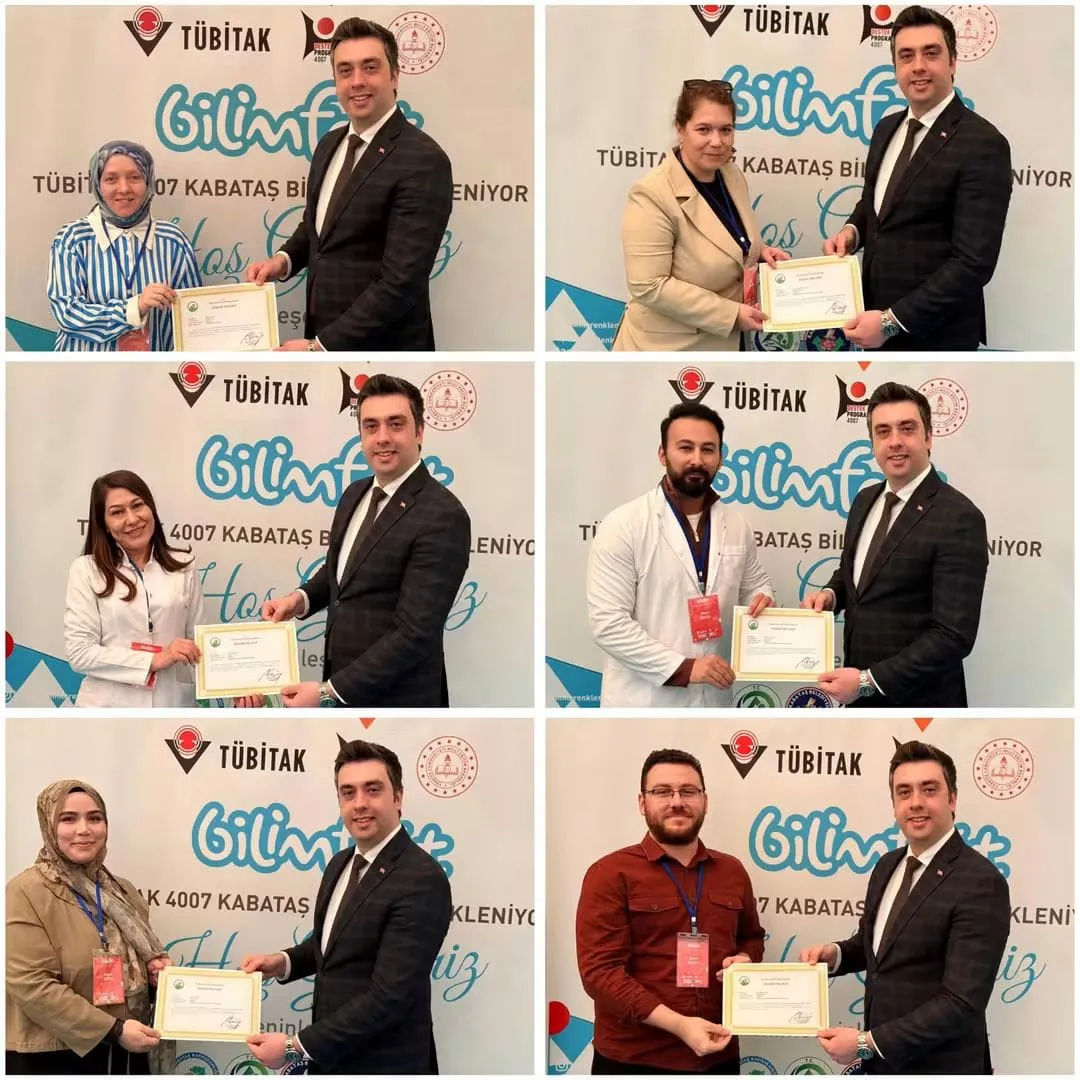 TÜBİTAK 4007 Bilim Şenliğinde emeği geçenlere başarı belgesi
