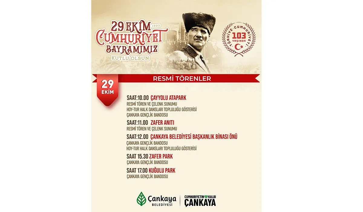 Cumhuriyet Bayramı Çankaya’da coşkuyla kutlanacak