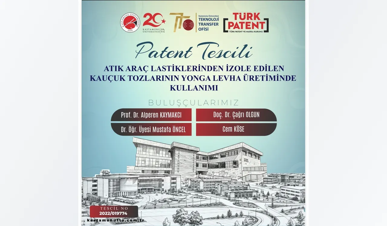 Kastamonu Üniversitesinden atık araç lastiklerinin geri kazanımına yönelik patent