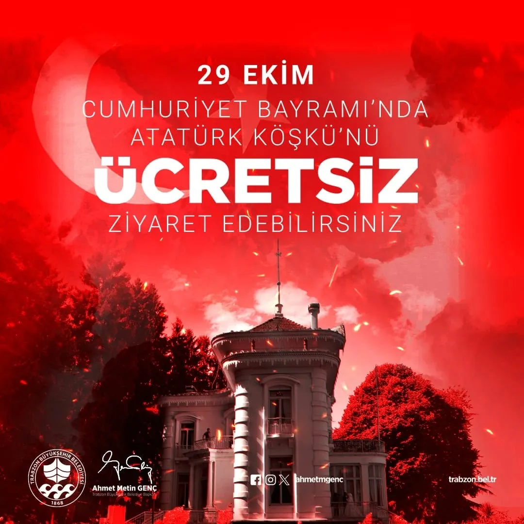 Cumhuriyet Bayramı’nda Atatürk Köşkü’nün kapıları ücretsiz açılıyor