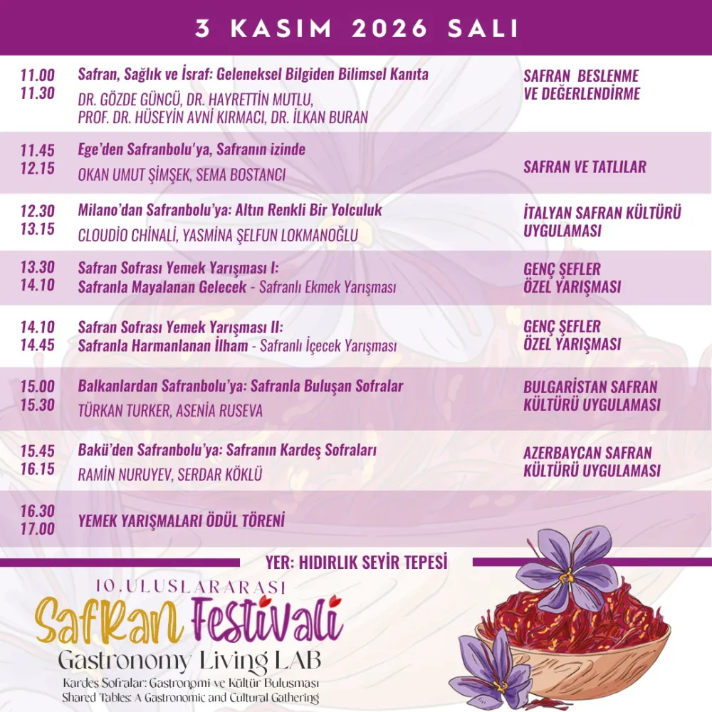 10.Uluslararası Safran Festivali’nde gastronomi yarışmalarına başvurular başladı