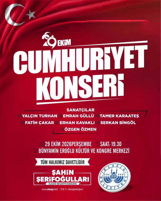 Elazığ Belediyesi'nden Cumhuriyet Bayramı’na özel konser