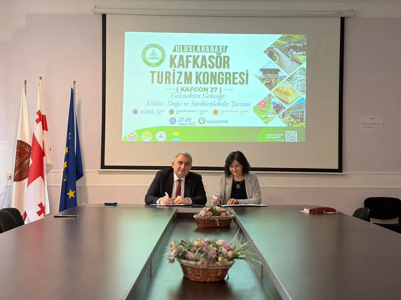 Artvin Çoruh Üniversitesi ve Gürcistan Telavi Devlet Üniversitesi Arasında Akademik İş Birliği anlaşması imzalandı
