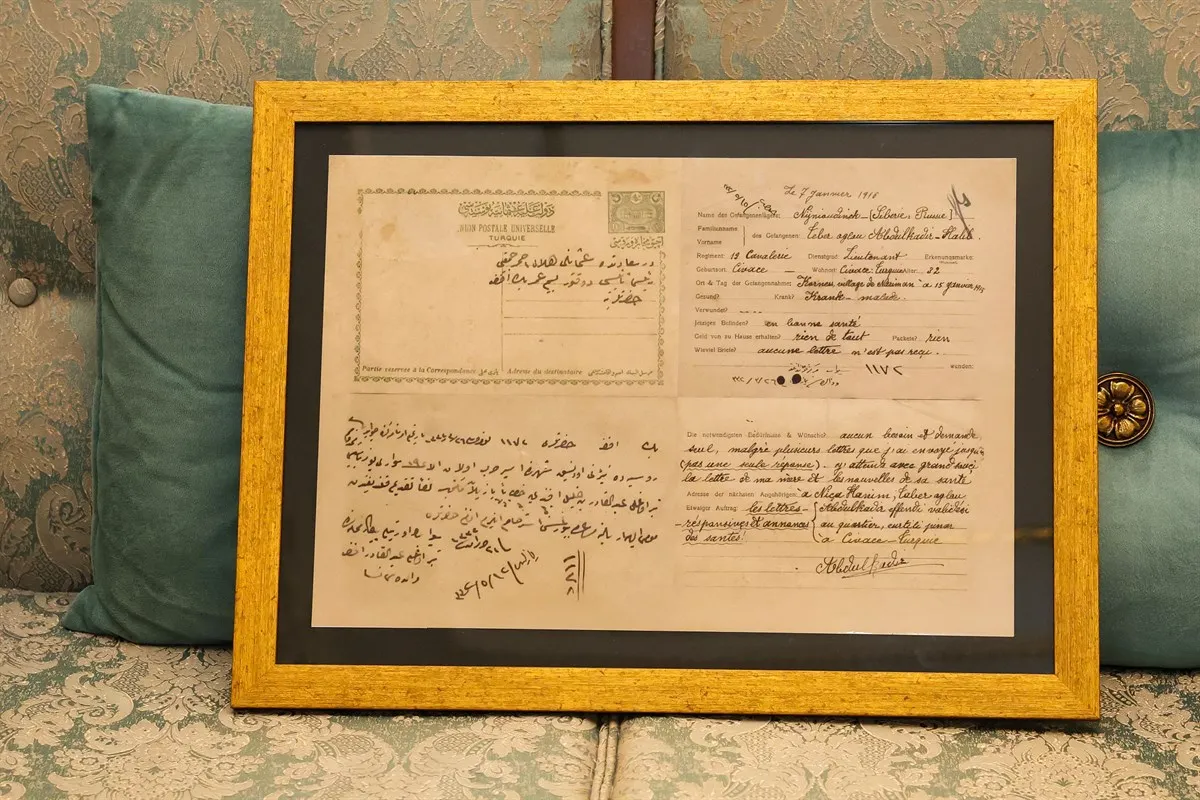 Sivaslı Yüzbaşı Abdülkadir'in 110 yıllık haberleşme vesikası torununa ulaştı