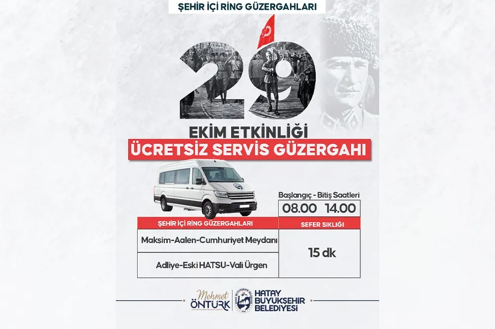 HBB’den 29 Ekim Cumhuriyet Bayramı törenlerine ücretsiz ulaşım