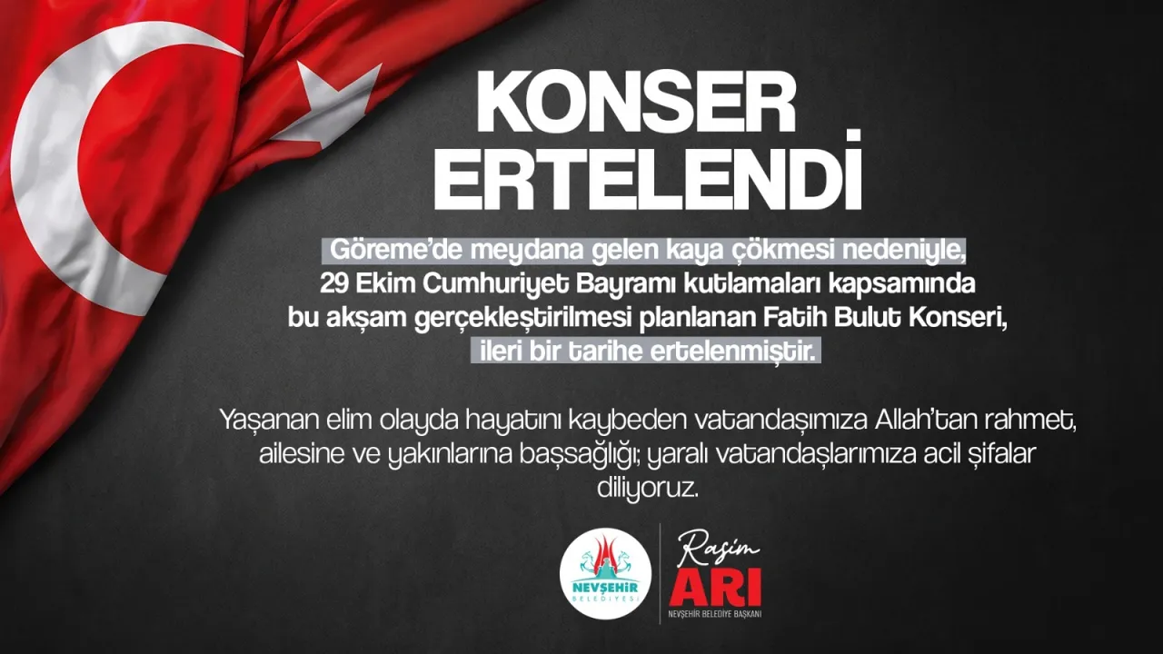 Fatih Bulut konseri ileri bir tarihe ertelendi