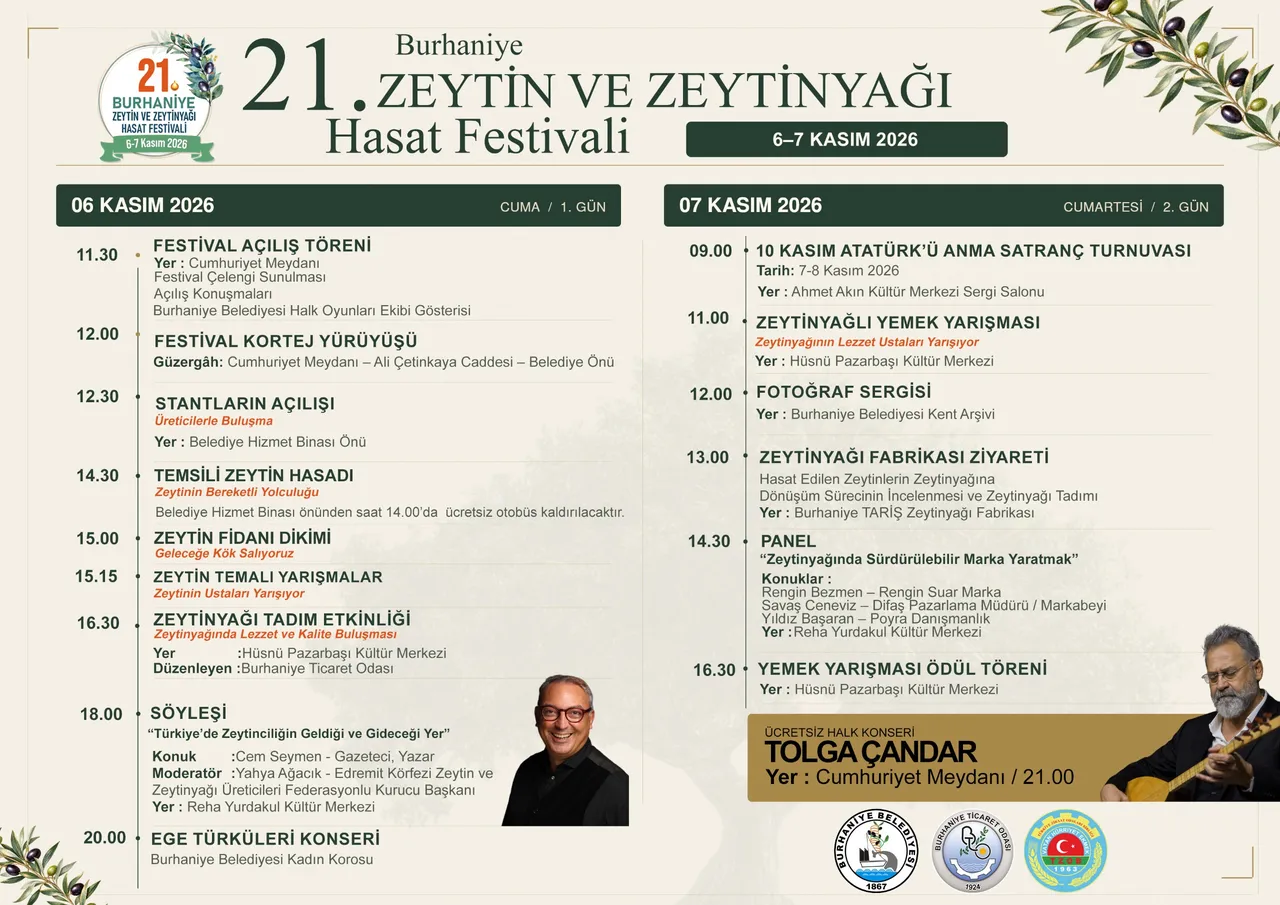 Burhaniye'de Zeytin ve Zeytinyağı Hasat Festivali heyecanı yaşanacak