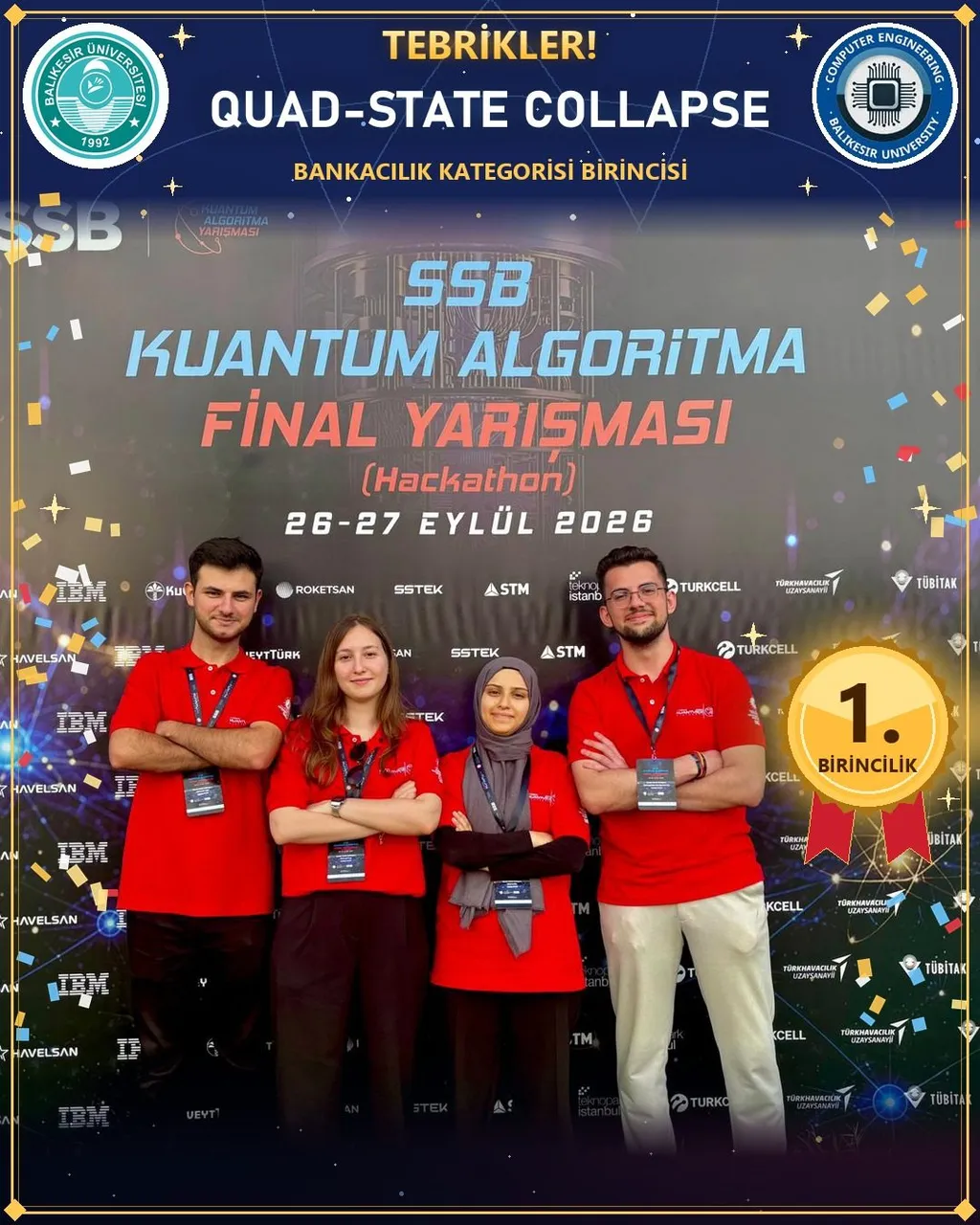 BAÜN’lü Öğrencilerden SSB kuantum algoritma yarışmasında birincilik başarısı